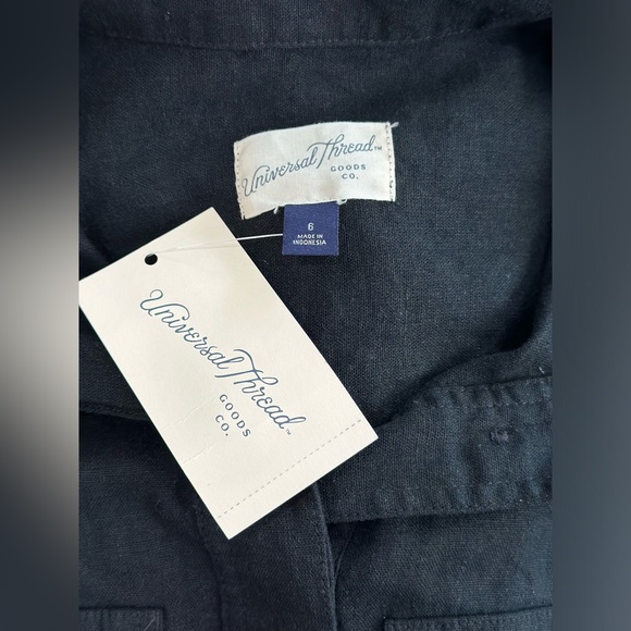 New Universal Thread Short Sleeve Linen Boilersuit Black size 6 - Picture 8 of 12